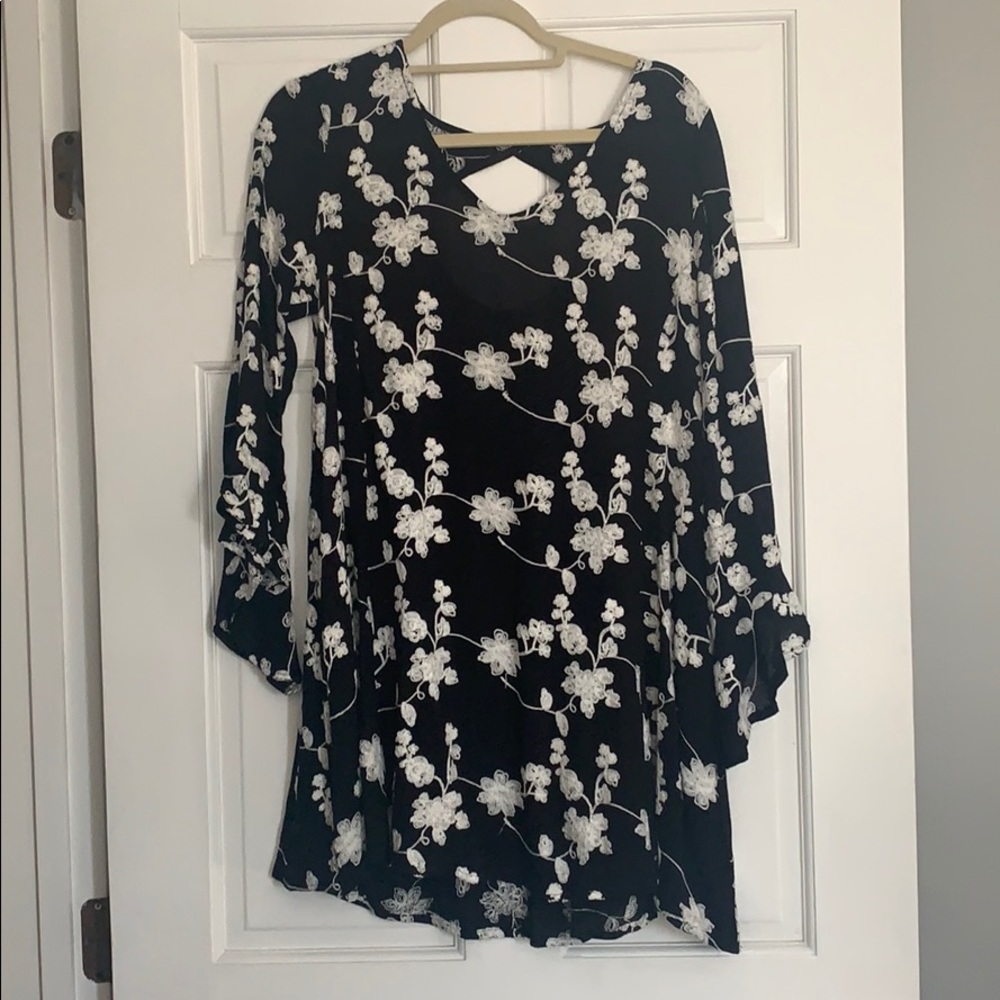 Black and white flower dress